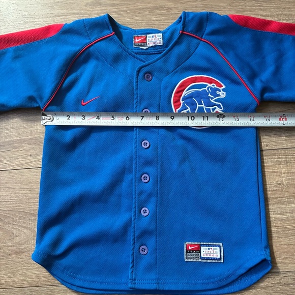 Nike Chicago cubs Kids Royal Blue and Red Baseball Jersey, no tags , feels 4T - Picture 5 of 6